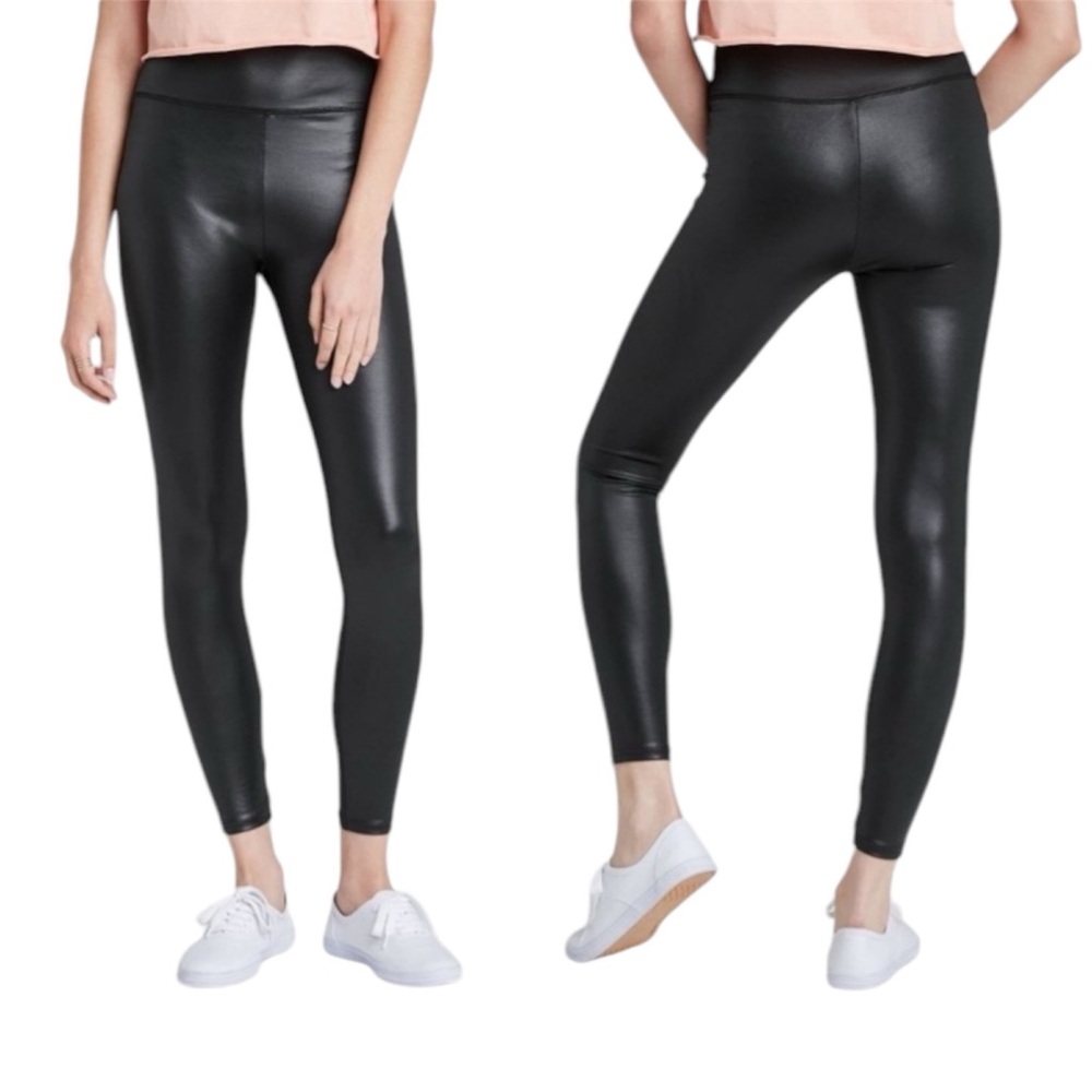 Wild Fable Women's High-Waisted Liquid Leggings Faux Leather Leggings XL